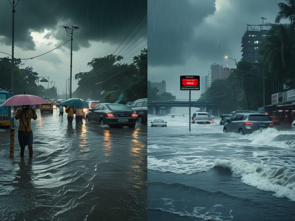 Delhi Heavy Rainfall and Mumbai Red Alert